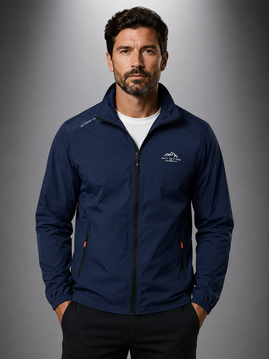 Jaqueta Corta-Vento Masculina Leve Respirável – Esportiva Outdoor com Zíper