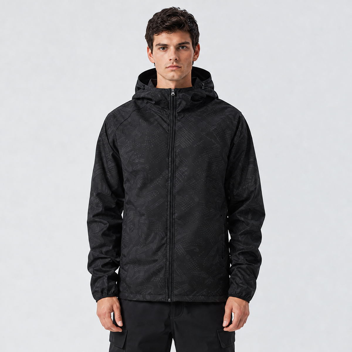 Men's Lightweight Water-Resistant Windbreaker Jacket – Packable Hooded Outdoor Jacket