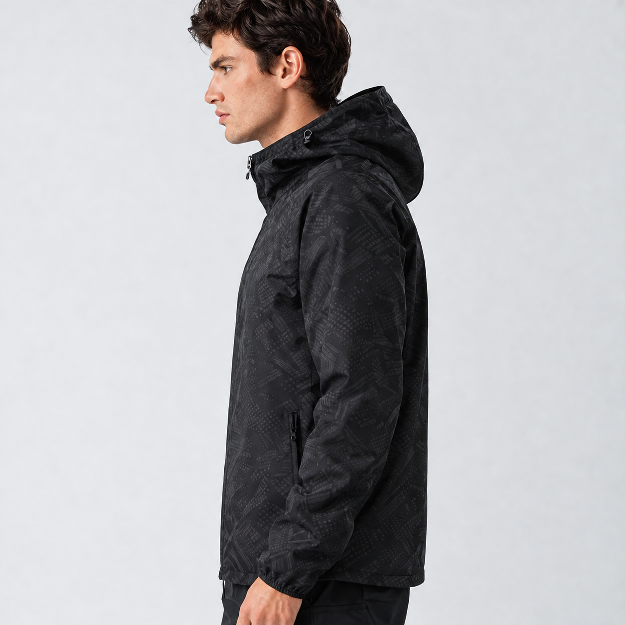 Men's Lightweight Water-Resistant Windbreaker Jacket – Packable Hooded Outdoor Jacket