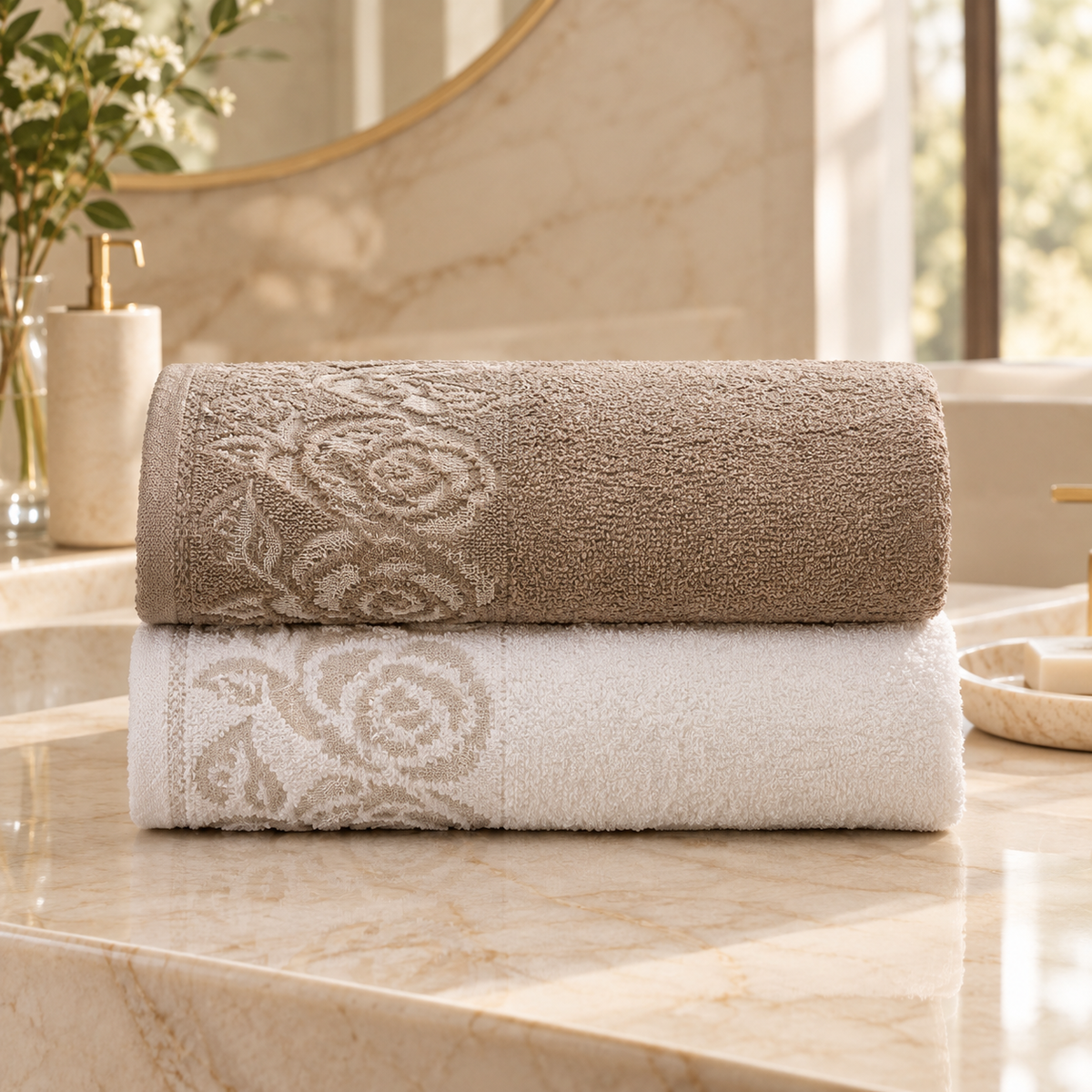 Kit 2 Toalhas de Banho Monique 100% Algodão 75x150 cm – Macia e Absorvente | EVERA