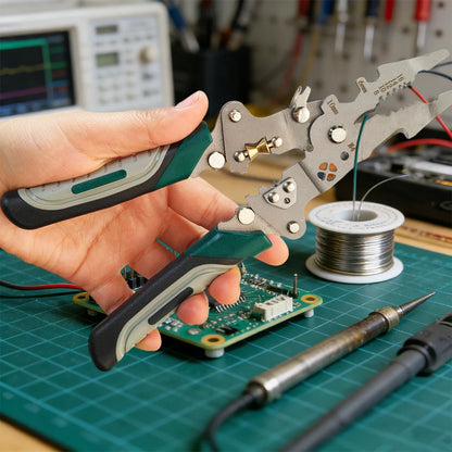 Foldable Wire Stripper &amp; Crimping Pliers – Multi-Function Electrician Hand Tool