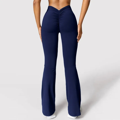 Women's High Waist Wide Leg Flare Leggings – Yoga, Gym & Workout Pants