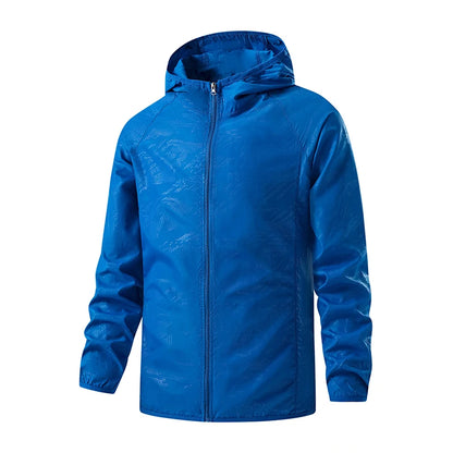 Men's Lightweight Water-Resistant Windbreaker Jacket – Packable Hooded Outdoor Jacket