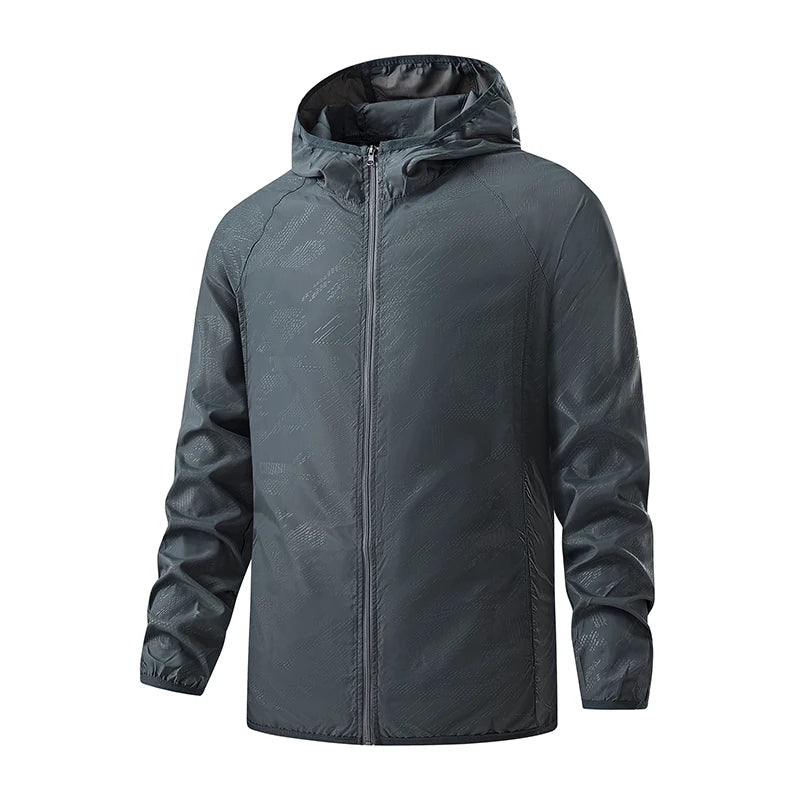 Men's Lightweight Water-Resistant Windbreaker Jacket – Packable Hooded Outdoor Jacket