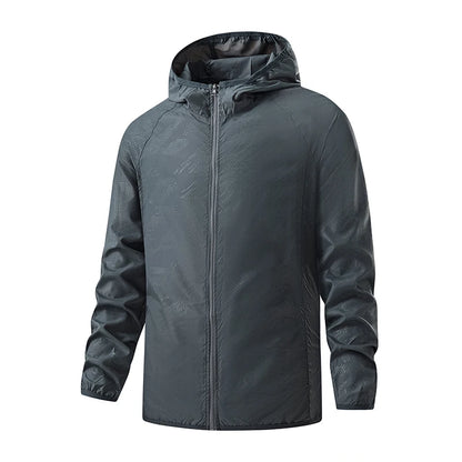 Men's Lightweight Water-Resistant Windbreaker Jacket – Packable Hooded Outdoor Jacket
