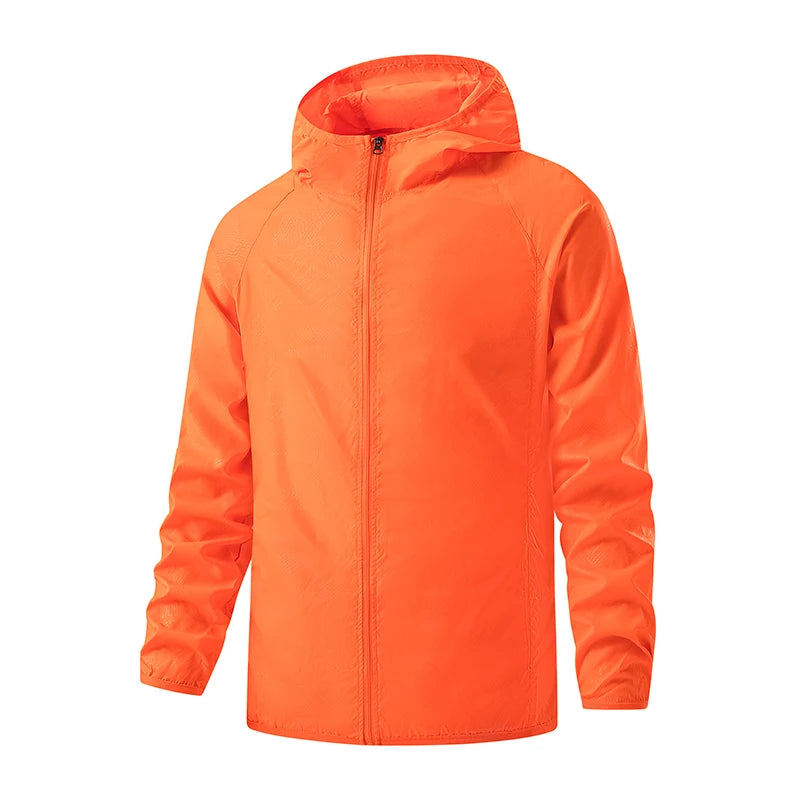 Men's Lightweight Water-Resistant Windbreaker Jacket – Packable Hooded Outdoor Jacket
