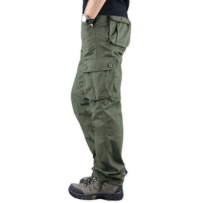 Men's Cotton Cargo Trousers – 6 Pocket Loose Fit Outdoor Work Trousers