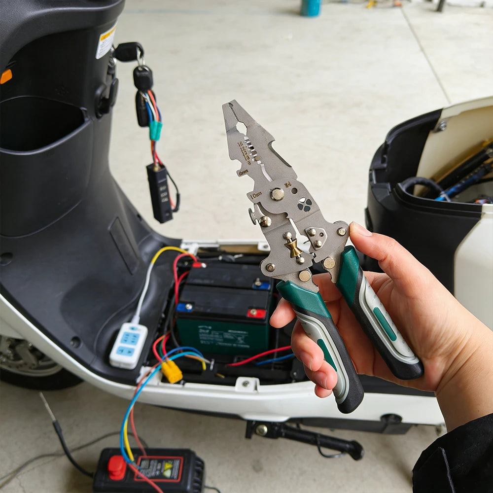 Foldable Wire Stripper &amp; Crimping Pliers – Multi-Function Electrician Hand Tool