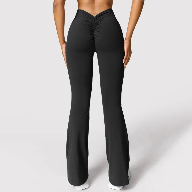 Women's High Waist Wide Leg Flare Leggings – Yoga, Gym & Workout Pants