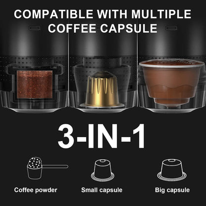 Portable Espresso Machine – 3-in-1 Rechargeable Coffee Maker for Car &amp; Camping
