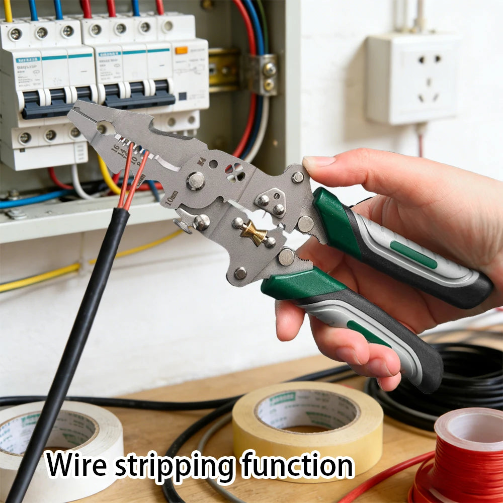 Foldable Wire Stripper &amp; Crimping Pliers – Multi-Function Electrician Hand Tool