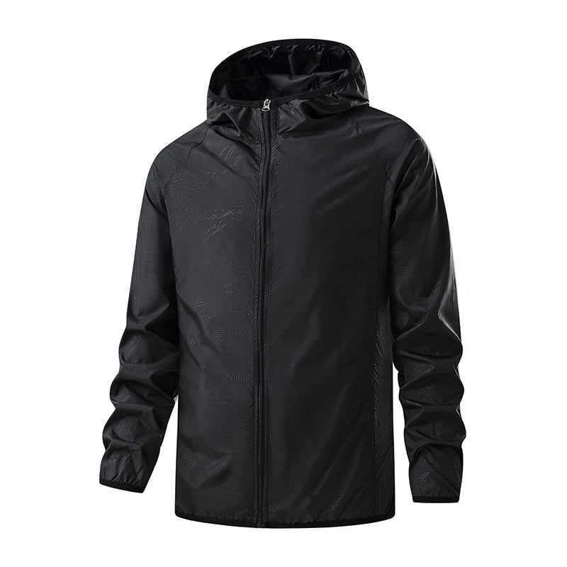 Men's Lightweight Water-Resistant Windbreaker Jacket – Packable Hooded Outdoor Jacket