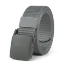 Causal Men Women Belt Quick Release Buckle Tough Stretch Tactical Nylon Belts 120cm Solid Trend Hiking Waistband