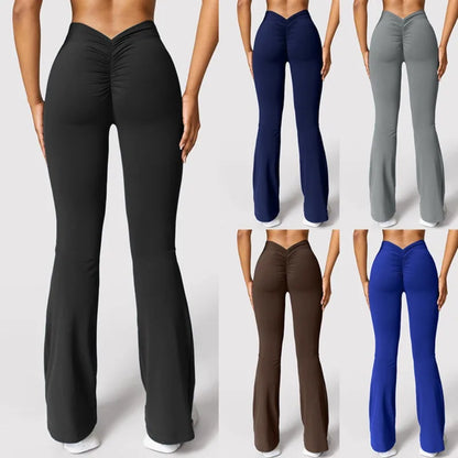Women's High Waist Wide Leg Flare Leggings – Yoga, Gym & Workout Pants