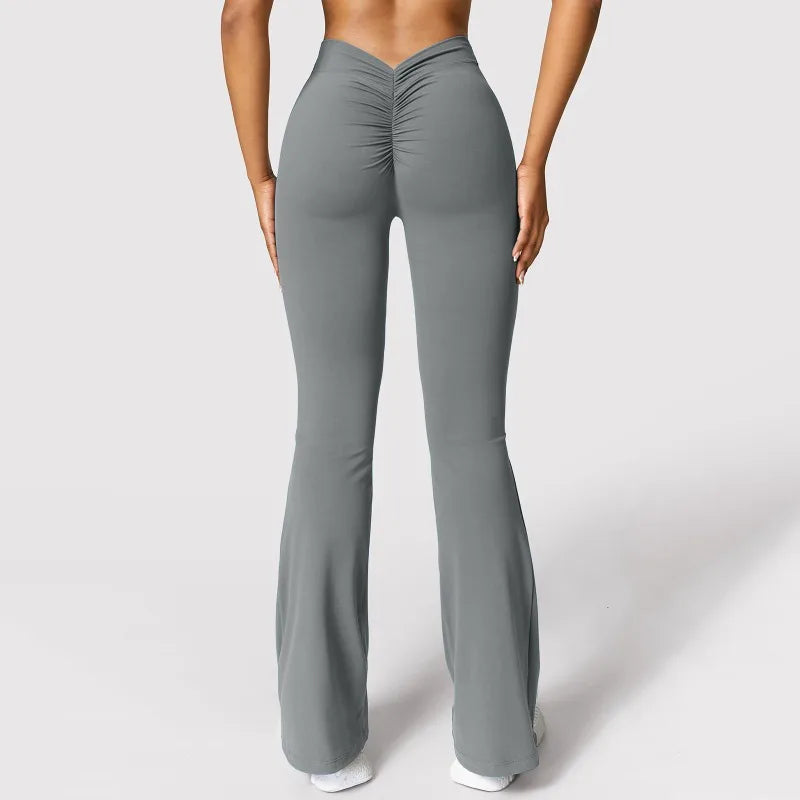 Women's High Waist Wide Leg Flare Leggings – Yoga, Gym & Workout Pants