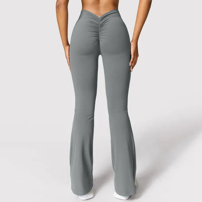 Women's High Waist Wide Leg Flare Leggings – Yoga, Gym & Workout Pants