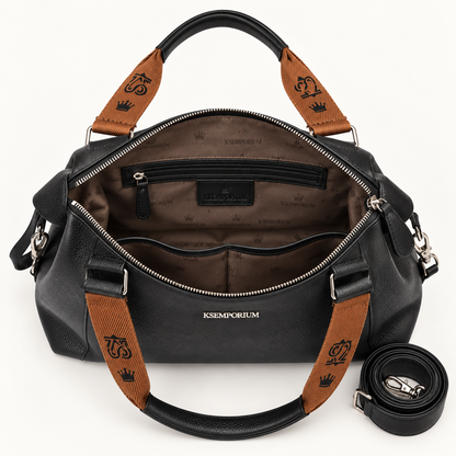 Interior e organização da Bolsa Feminina Grande Berlim preta