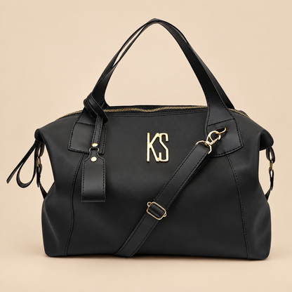 Bolsa Milão Basic preta — fundo bege premium