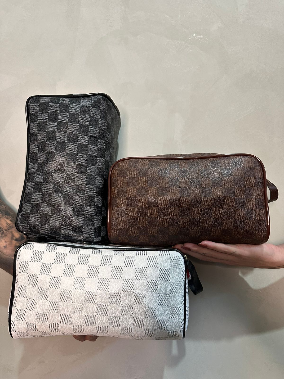 Necessaire feminina xadrez em diversas cores EVERA