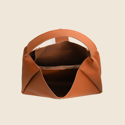Interior e bolso organizador da Bolsa Veneza caramelo