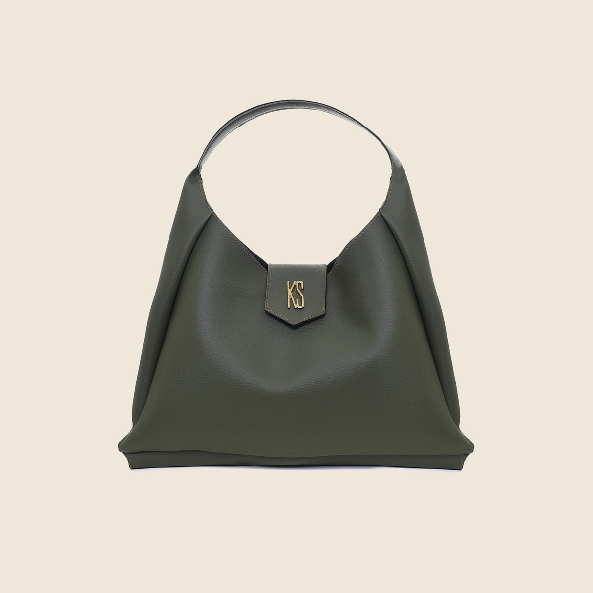 Bolsa Veneza verde em fundo bege